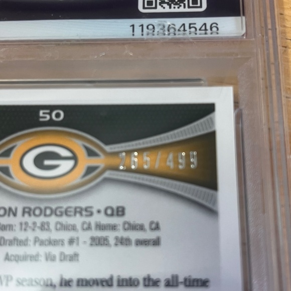2012 Topps Chrome Camouflage Refractor /499 Aaron Rodgers PSA 10 Packers - Picture 3 of 3